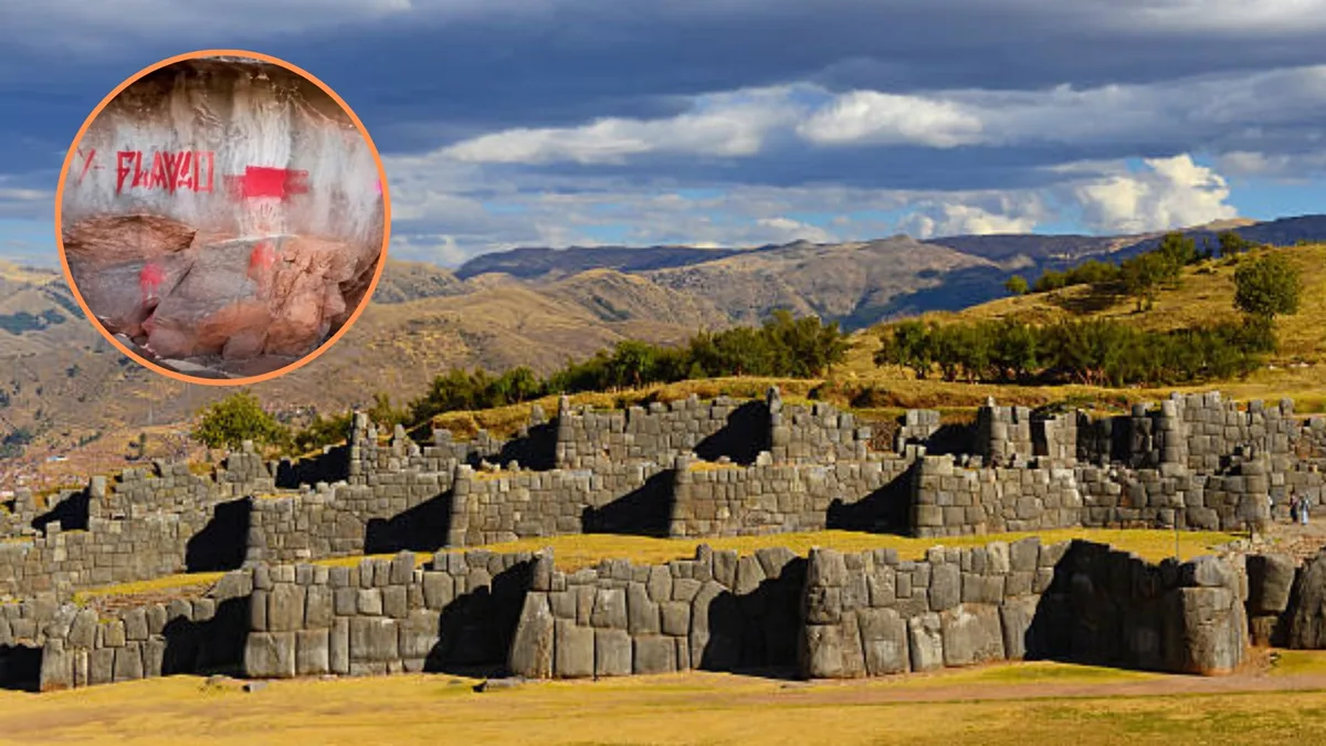 Afectación al complejo arqueológico de Sacsayhuamán: pintas dañan una roca de origen inca y especialistas retiran los pigmentos