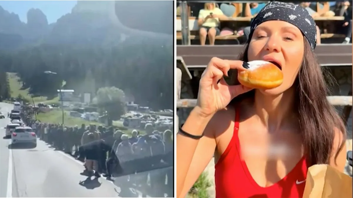 Hype durch Influencer: Hunderte Touristen stehen in Dolomiten Schlange – für einen Krapfen
