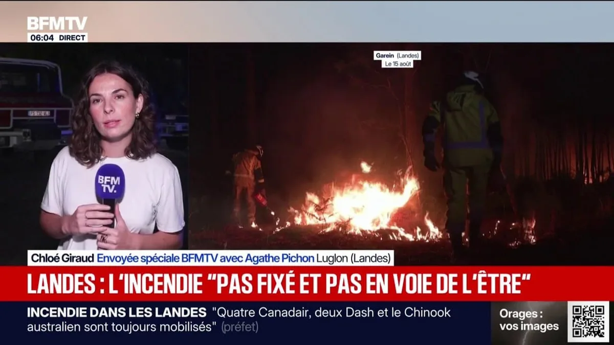 Incendie dans les Landes: le feu "n'est pas en voie d'être fixé", selon le préfet