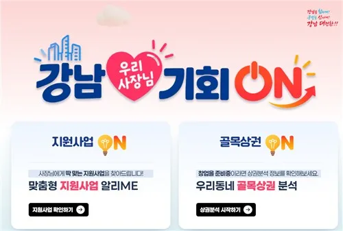 강남구, 소상공인 지원사업 찾아서 알려주는 플랫폼 서비스