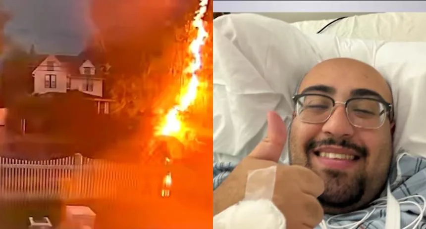 Escalofriante video: Hombre fue alcanzado por un rayo mientras caminaba en Nueva York