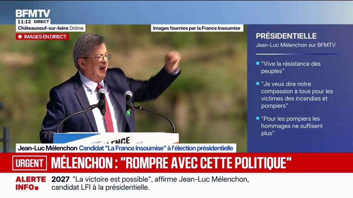 Climat: "La pratique de la planification écologique n'est plus seulement une ardente obligation, c'est devenu une exigence de survie", lance Jean-Luc Mélenchon, candidat LFI