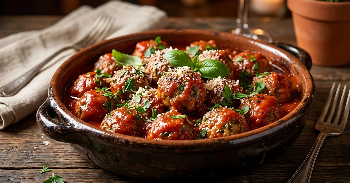 Albóndigas con salsa de tomate sin harina ni pan rallado