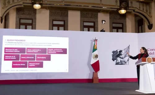Sheinbaum presenta decreto sobre plataformas digitales para proteger a menores en internet; busca regular contenidos violentos