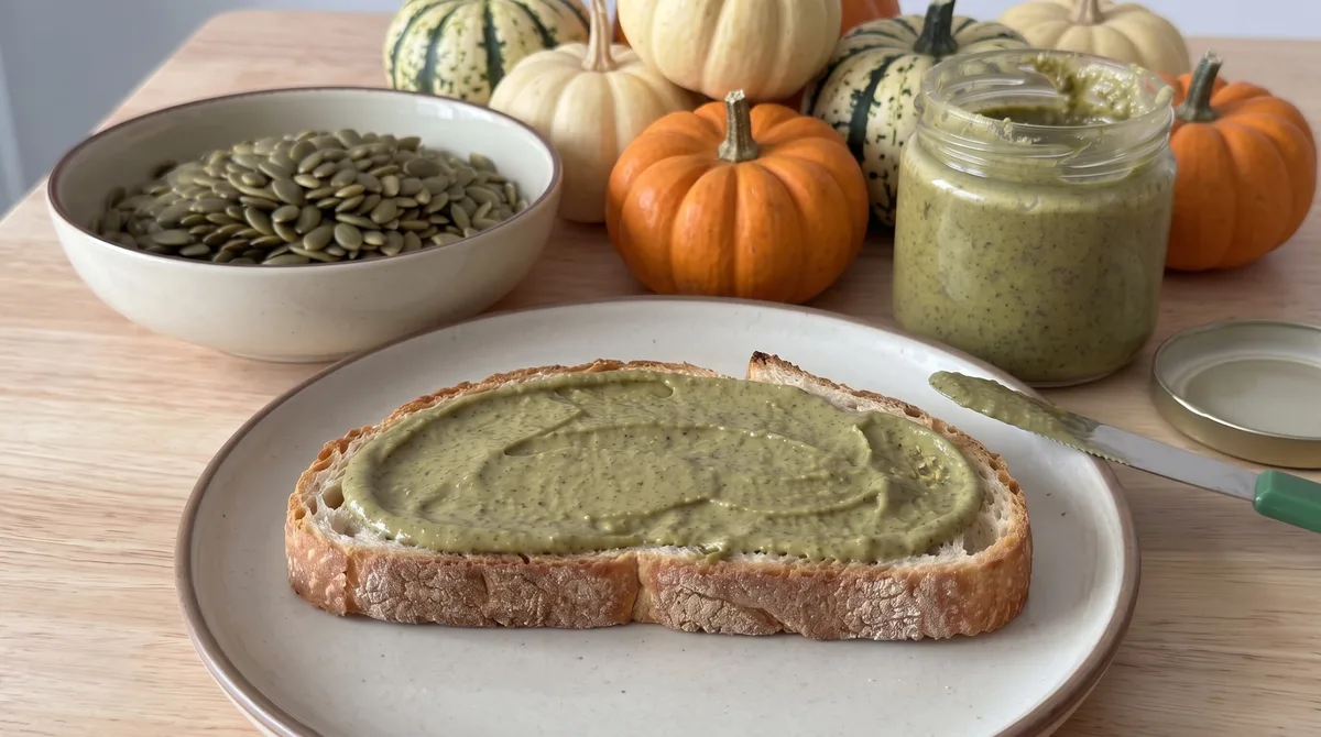 Snack saludable rico en hierro: una crema de pipas de calabaza natural para acompañar tus comidas y que está lista en menos de 15 minutos
