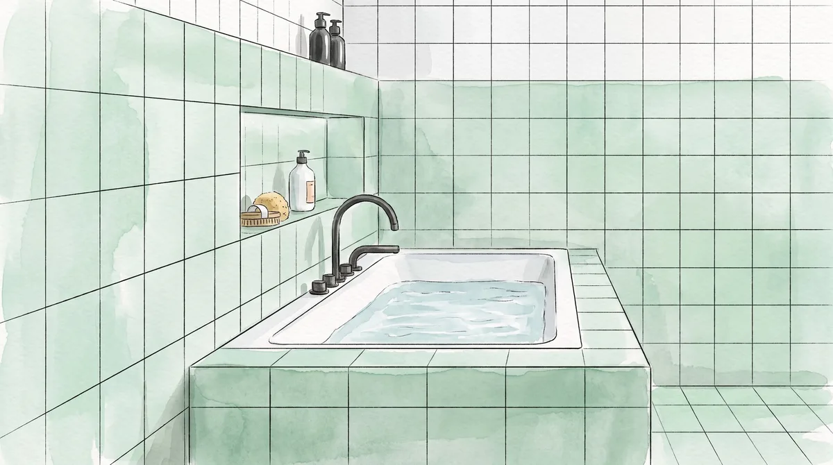 Bañeras con azulejos, la tendencia que volvió a ganar terreno en los baños actuales