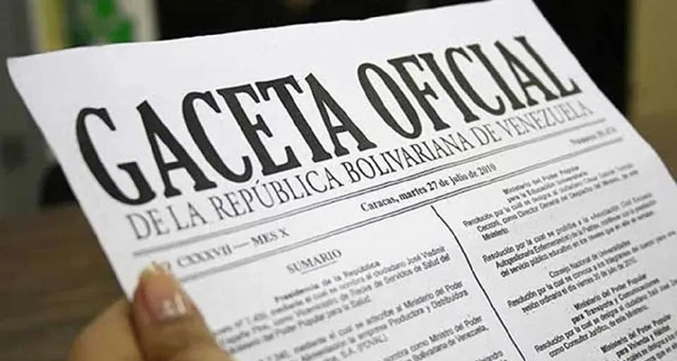 Gaceta Oficial N° 43.434: Sumario