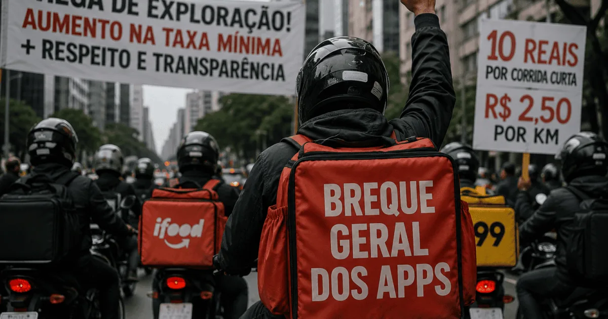 “Breque dos Apps”: entregadores fazem paralisação nacional nesta terça-feira