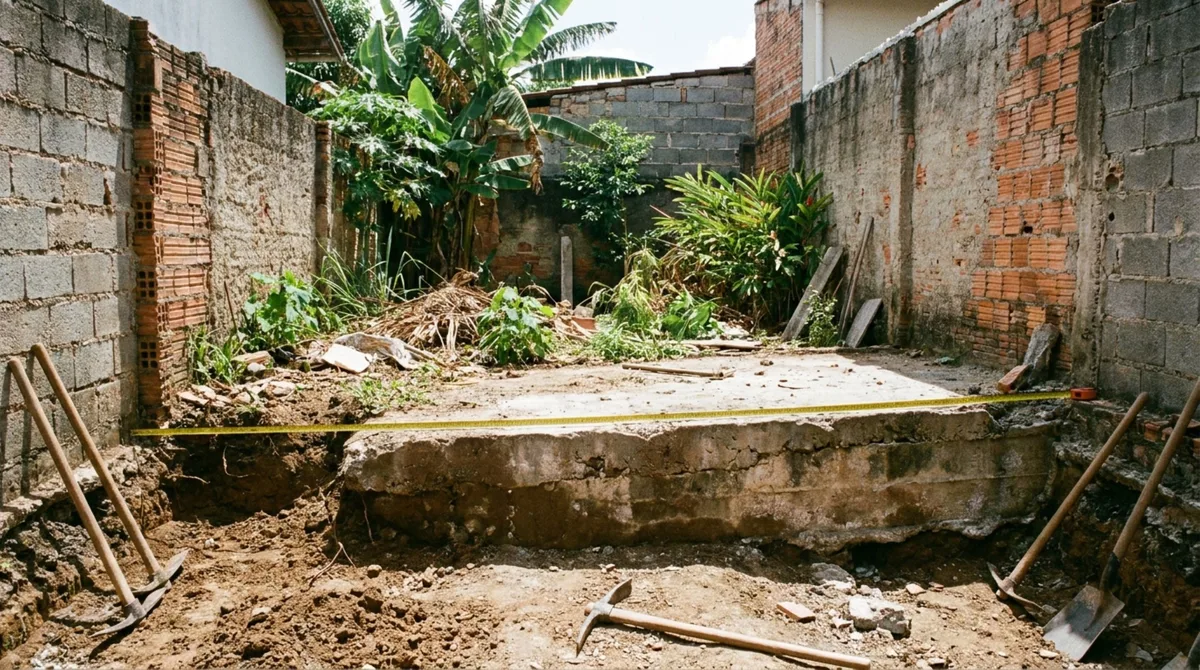 Casal percebe durante reforma que fundação da casa vizinha entrou sob seu quintal, exige retirada e vizinho afirma que demolição comprometeria toda a construção