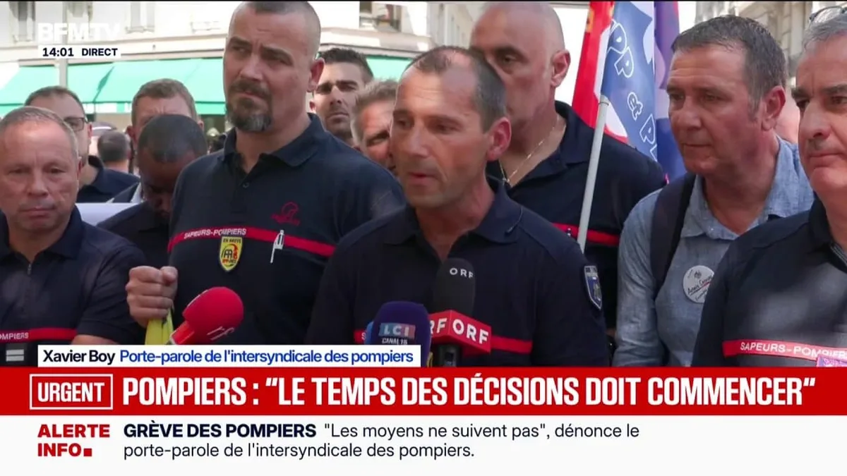 Grève des pompiers: "Le ministre n'est pas au rendez-vous, nous n'avons pas eu de réponses concrètes", regrette le porte-parole de l'intersyndicale
