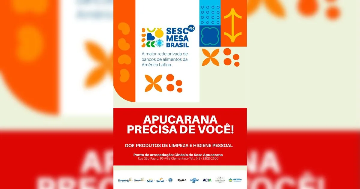 Campanha arrecada itens de higiene e limpeza para vítimas das chuvas em Apucarana (PR)