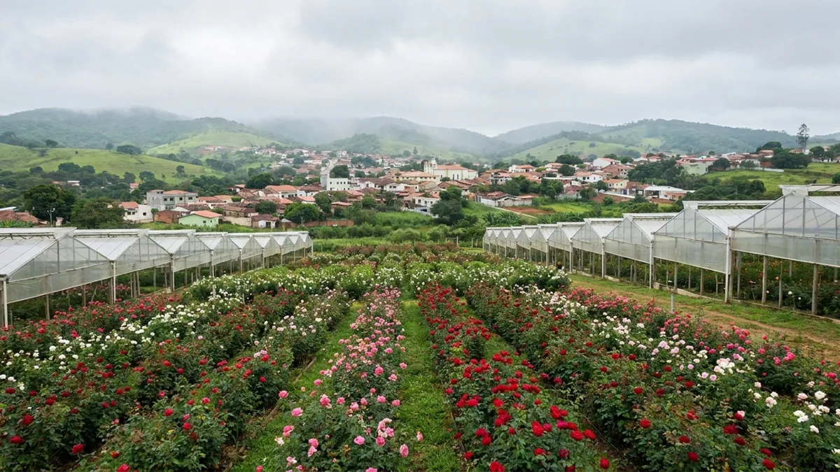 Cidade fria a 900 metros que virou a maior produtora de rosas do Brasil no coração quente do Ceará