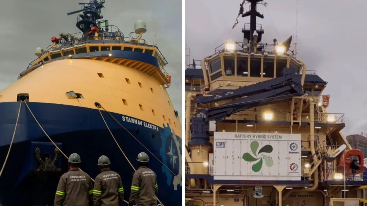 Primeiro navio gigante de R$ 450 milhões produzido em SC para plataformas de petróleo tem tecnologia híbrida WEG, 92 metros e capacidade para 9 mil toneladas