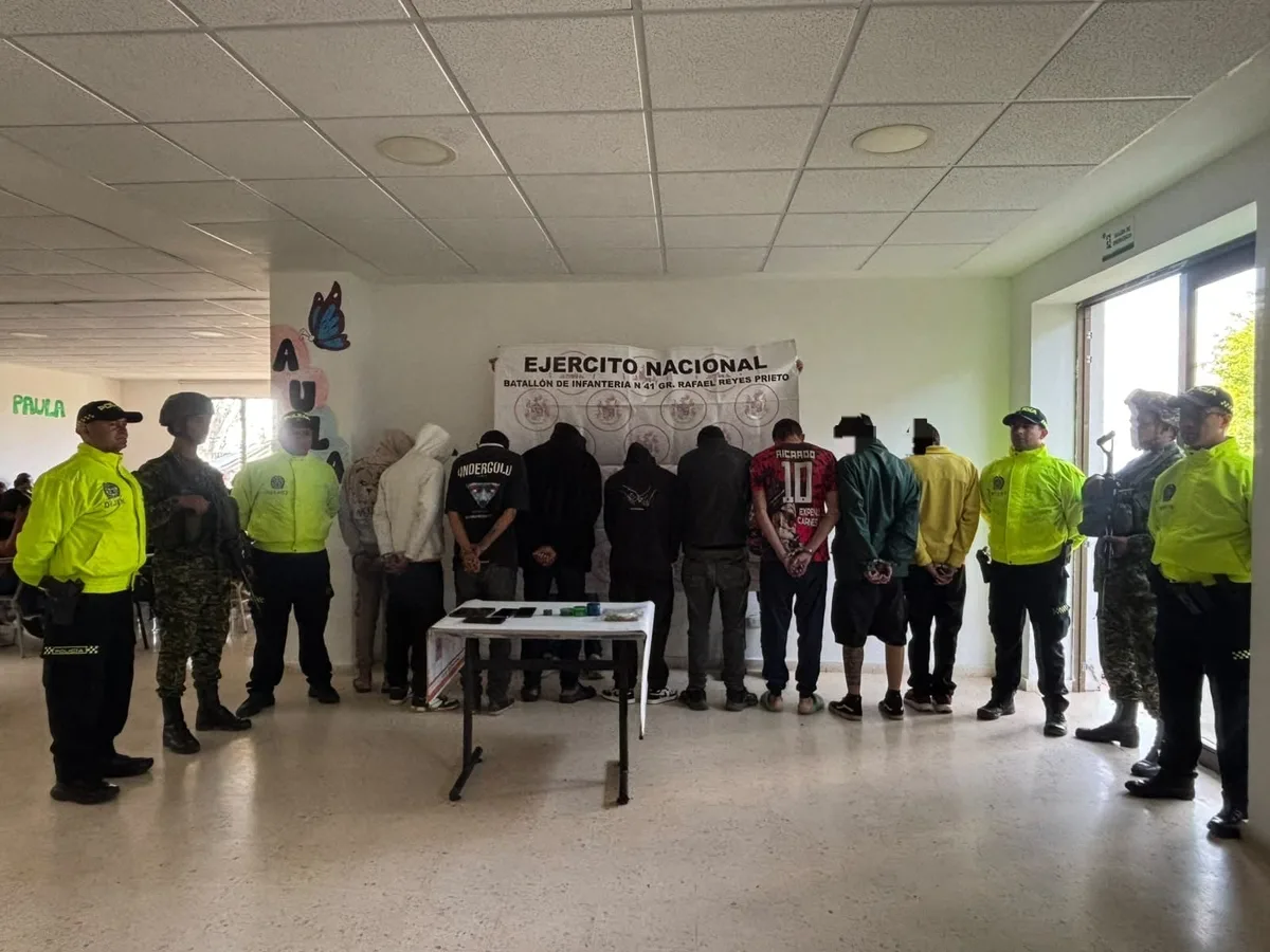 9 detenidos del grupo delincuencial Los Popeyes: los señalan de vender droga en Vélez, Santander
