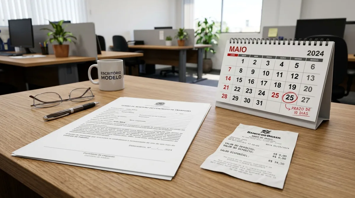 Trabalhador é demitido e acredita que a empresa poderia pagar a rescisão apenas no próximo salário, regra explica o prazo para receber as verbas após o fim do contrato