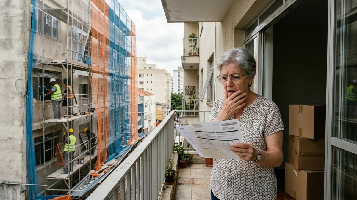 Aposentada pagou condomínio junto com o aluguel durante anos e só quando deixa o apartamento percebe que ajudou a bancar reforma da fachada que não era obrigação dela