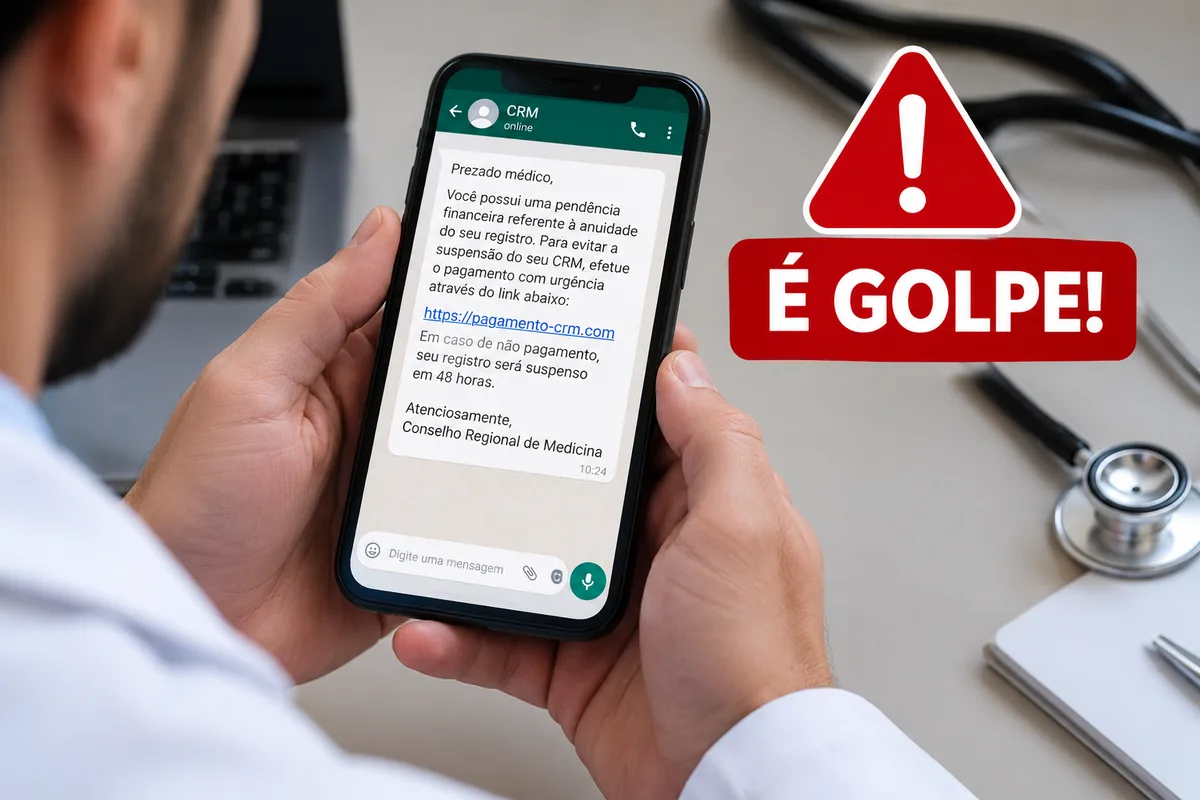 Médicos são alvo de golpe com falsas cobranças de anuidades, alerta CRM