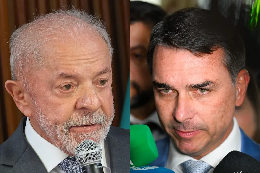 A vantagem aberta por Flávio Bolsonaro sobre Lula no Rio e no DF, segundo o Datafolha