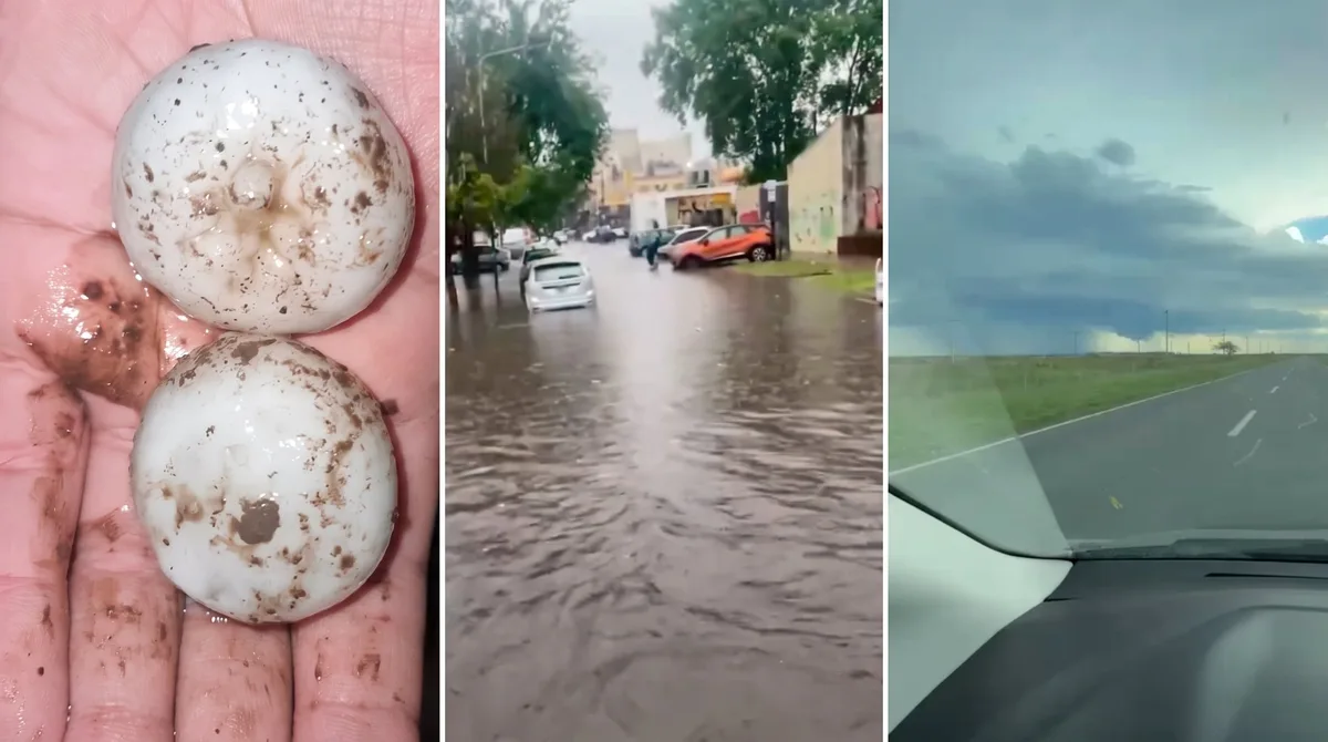 Granizo gigante y fuertes tormentas: las fotos y videos del temporal que afectó a más de 10 provincias