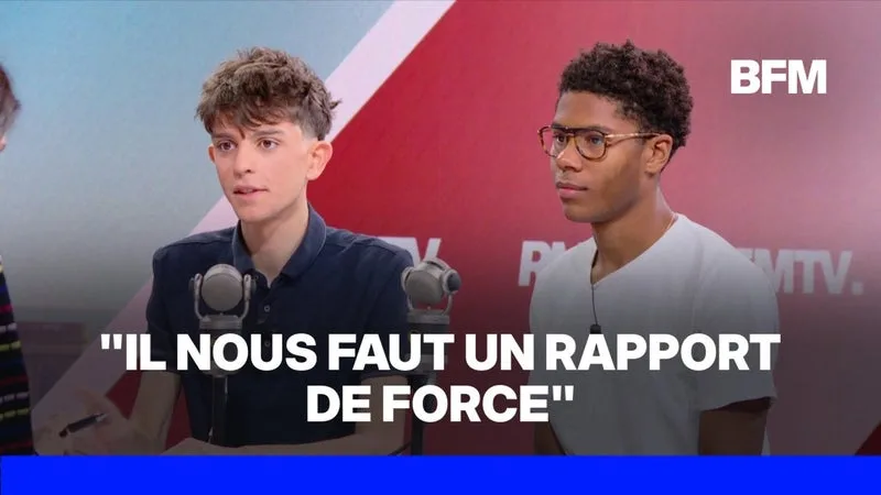 Colère des lycéens: Louis Letoublon et Nathanël Combary, syndicalistes lycéens, prennent la parole