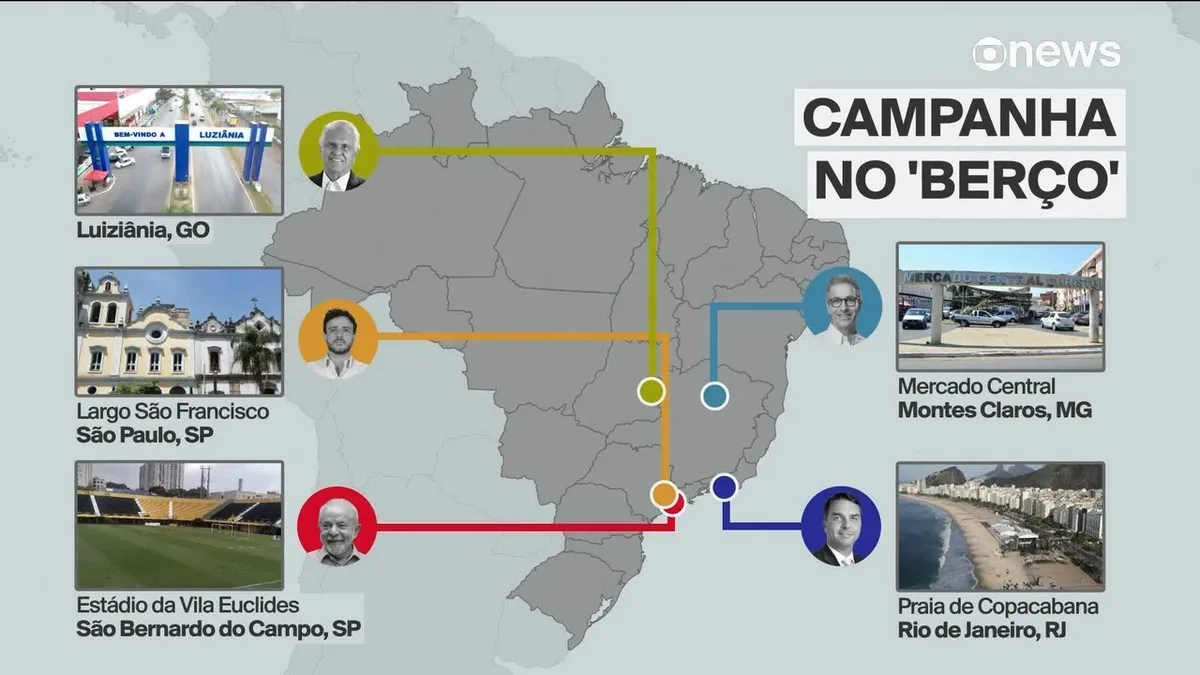 Em primeiro discurso de campanha, Lula exalta trajetória pessoal e promete combate ao crime organizado