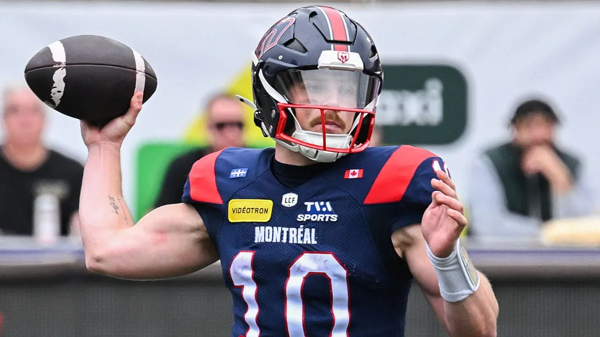 Alouettes’ Alexander throws five TDs, reaches 5,000 yards in win over Riders