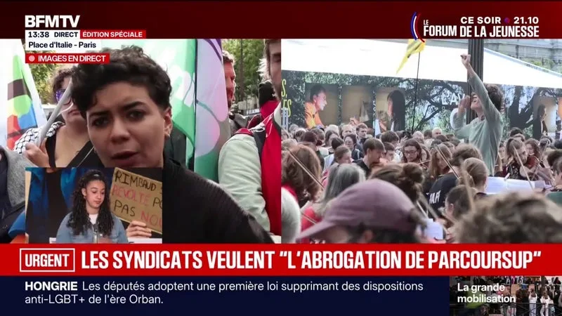 Mobilisation lycéenne et étudiante: "On nous balade", dénonce Sabrine Kharbach, porte-parole de l'Union étudiante