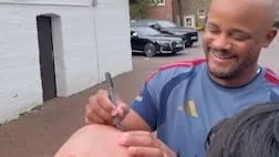 Kuriose Unterschirft - Kompany signiert Fan die Glatze