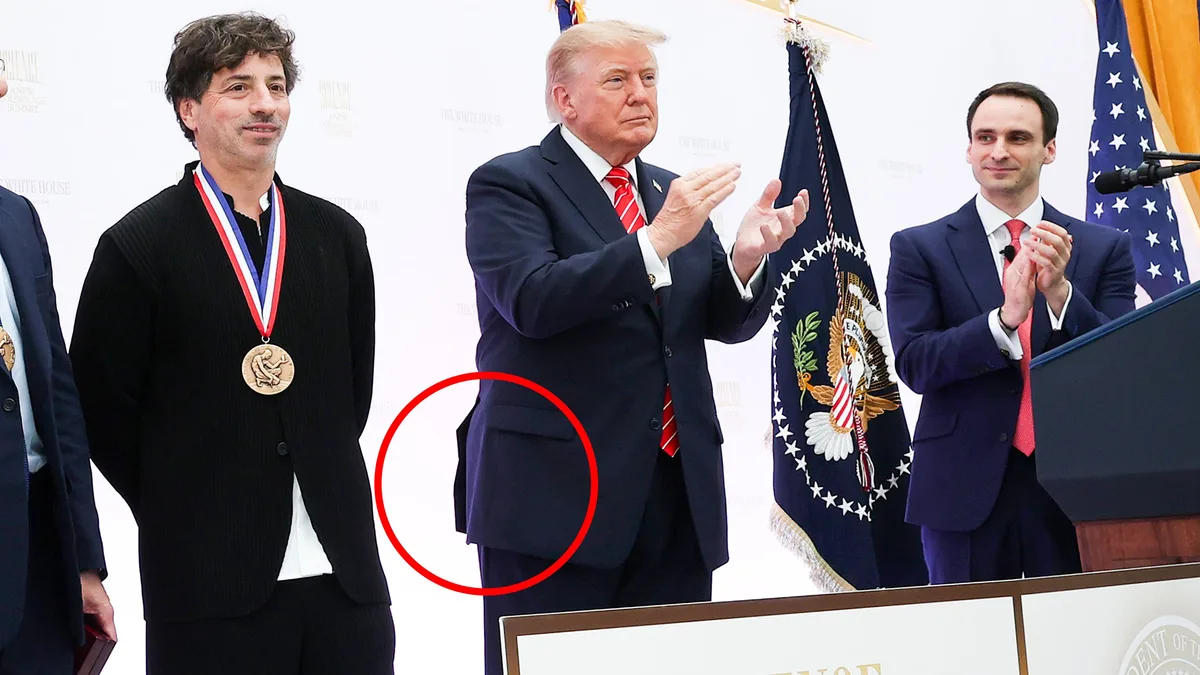Trump Sports Suspicious Bulge at Make-a-Wish Medal Ceremony