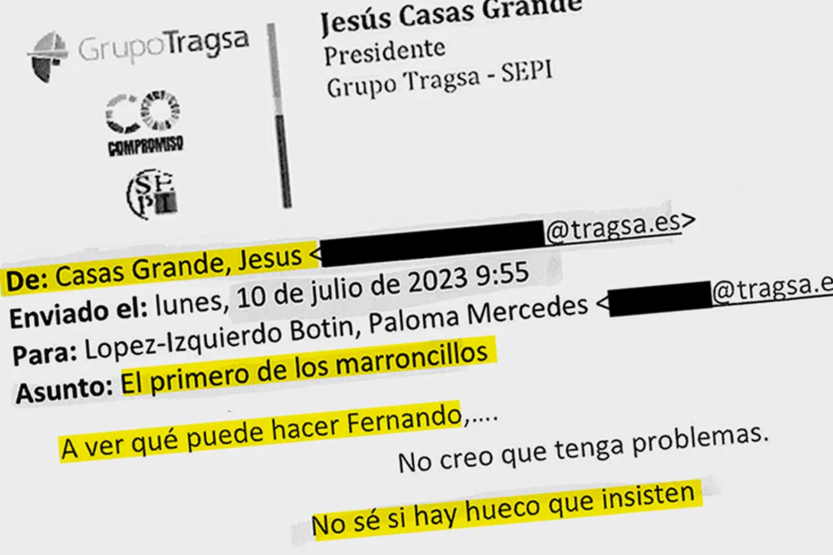 "El primero de los marroncillos": correos internos revelan que el hombre del PSOE en Tragsa dirigió 'enchufes' tras Jésica