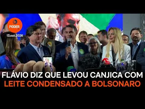 Flávio diz que levou canjica com leite condensado a Bolsonaro
