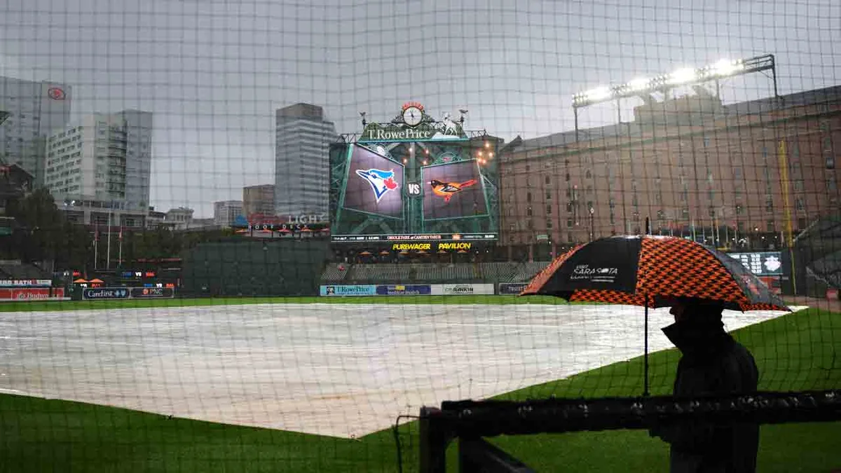 Blue Jays-Orioles series opener delayed due to inclement weather
