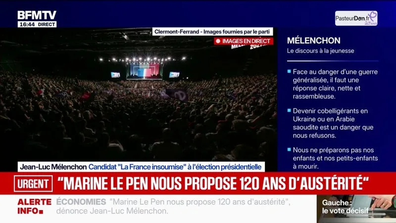 "Nous ramènerons la retraite à 60 ans", assure Jean-Luc Mélenchon, candidat LFI à la présidentielle