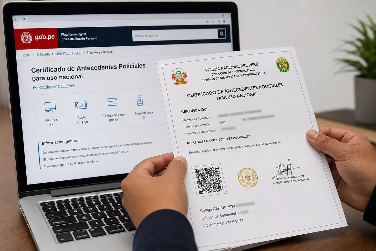 Certificado de antecedentes policiales PNP: cómo solicitarlo en línea o presencial y cuánto cuesta