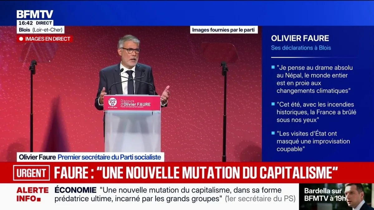 "Aucune couleur de peau, aucune religion, aucune généalogie ne définit l'appartenance à la nation", déclare Olivier Faure, premier secrétaire du PS