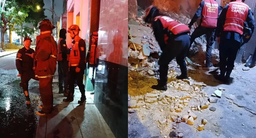 Colapsó pared perimetral de una pensión en Caracas, la estaban reparando tras terremotos