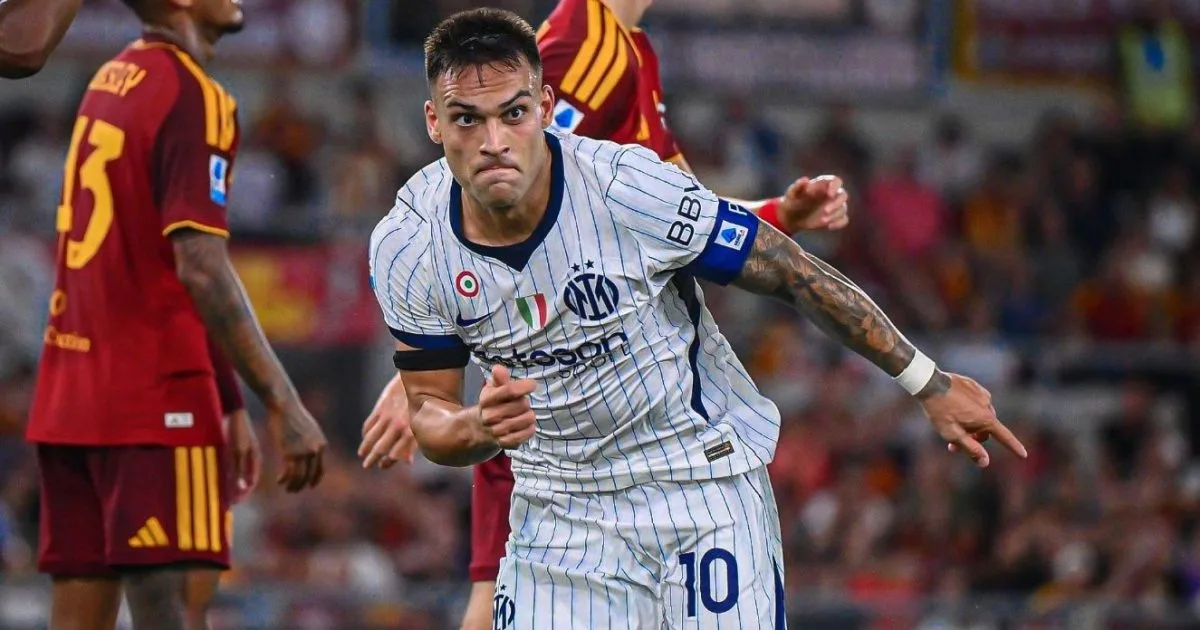 Toro encendido: Lautaro marcó doblete y fue figura en el empate entre Inter y Roma