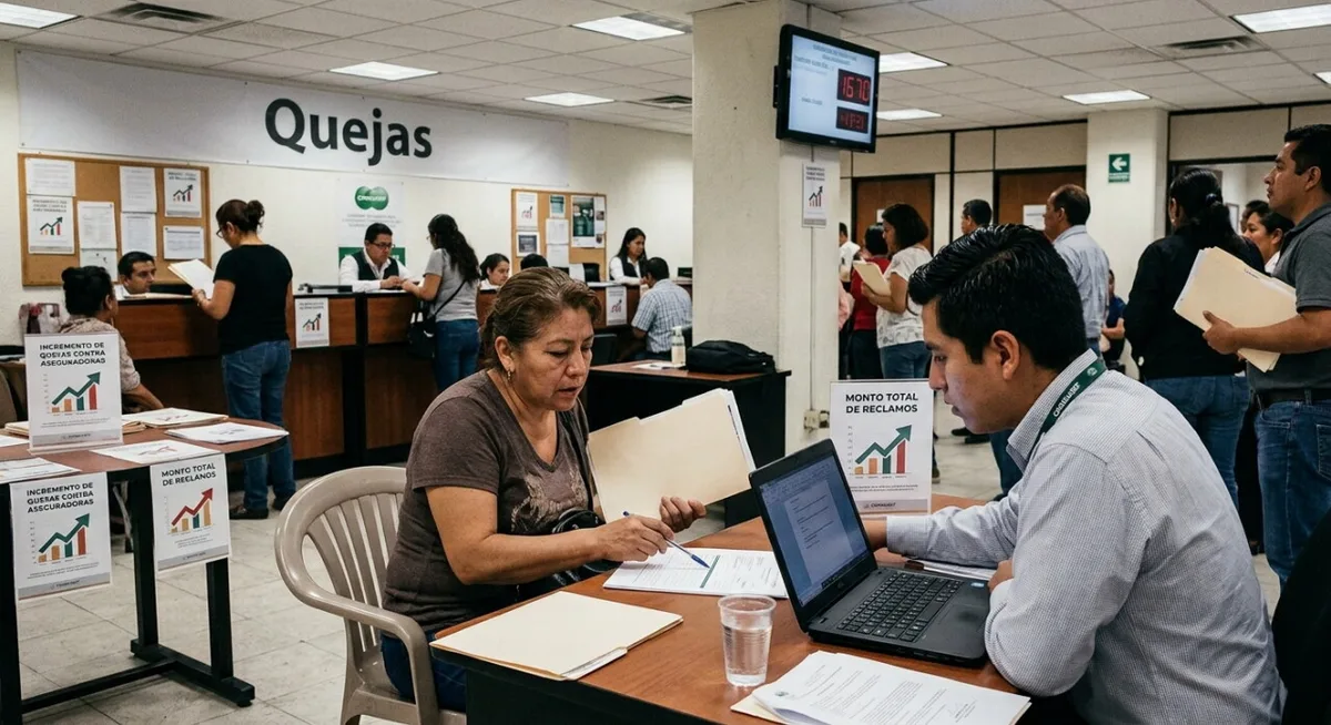 Quejas contra aseguradoras en México crecen 7.76% y los reclamos suman 2,386 mdp