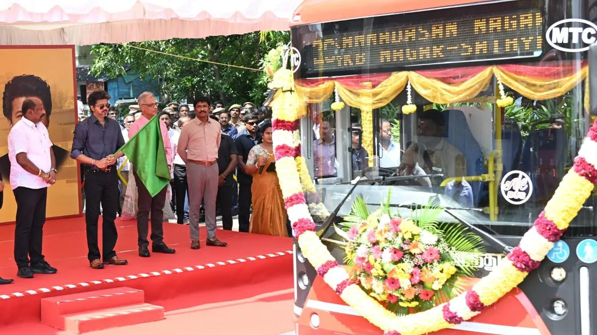 Tamil Nadu CM Vijay flags off 250 new buses for MTC, TNSTC
