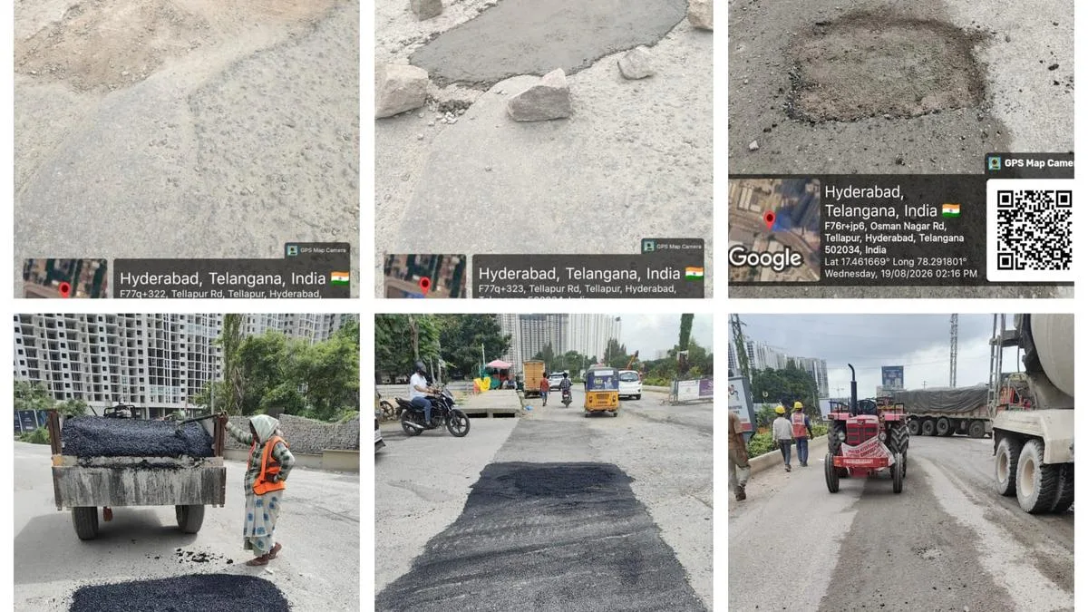 Cyberabad municipal corporation takes up road repairs, pothole works on August 19