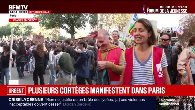 Mobilisation lycéenne et étudiante: "Il y a plus de grévistes aujourd'hui", note Sophie Binet, secrétaire générale de la CGT