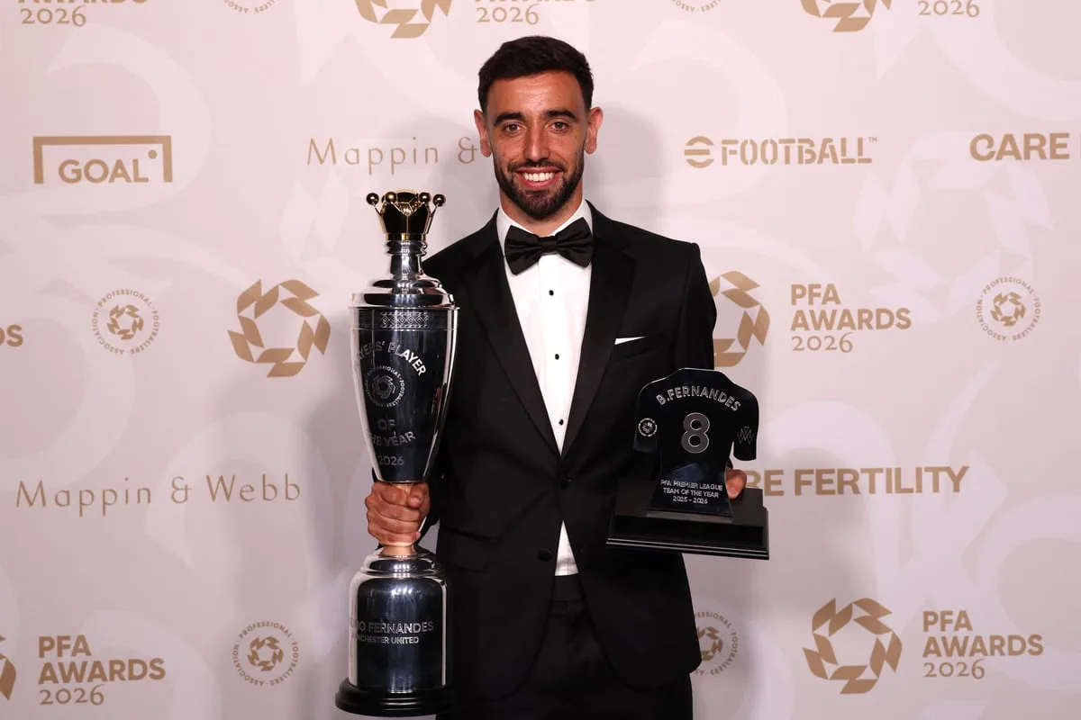 Bruno Fernandes crowned PFA player of the year as Arsenal stars snubbed