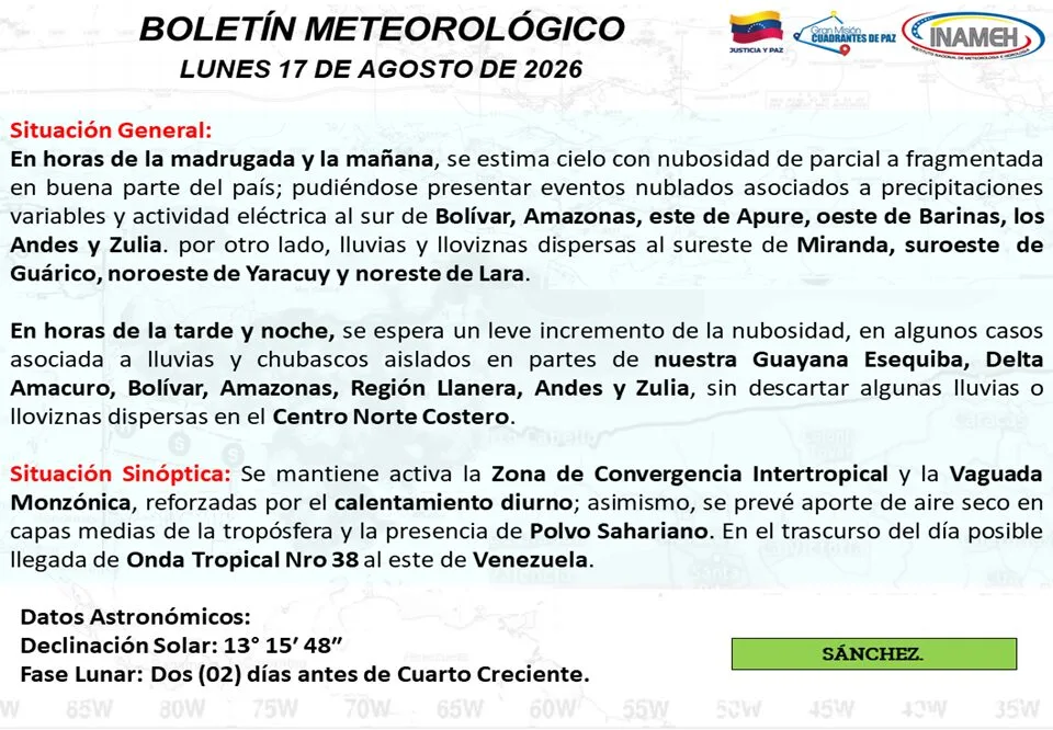 Prevén cielo con nubosidad parcial en buena parte del país