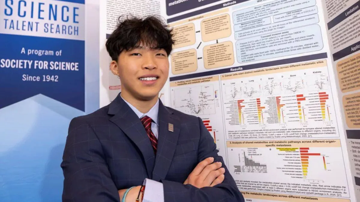 18-year-old studied 479 cancer cell lines; blocking one pathway stopped the cells from spreading