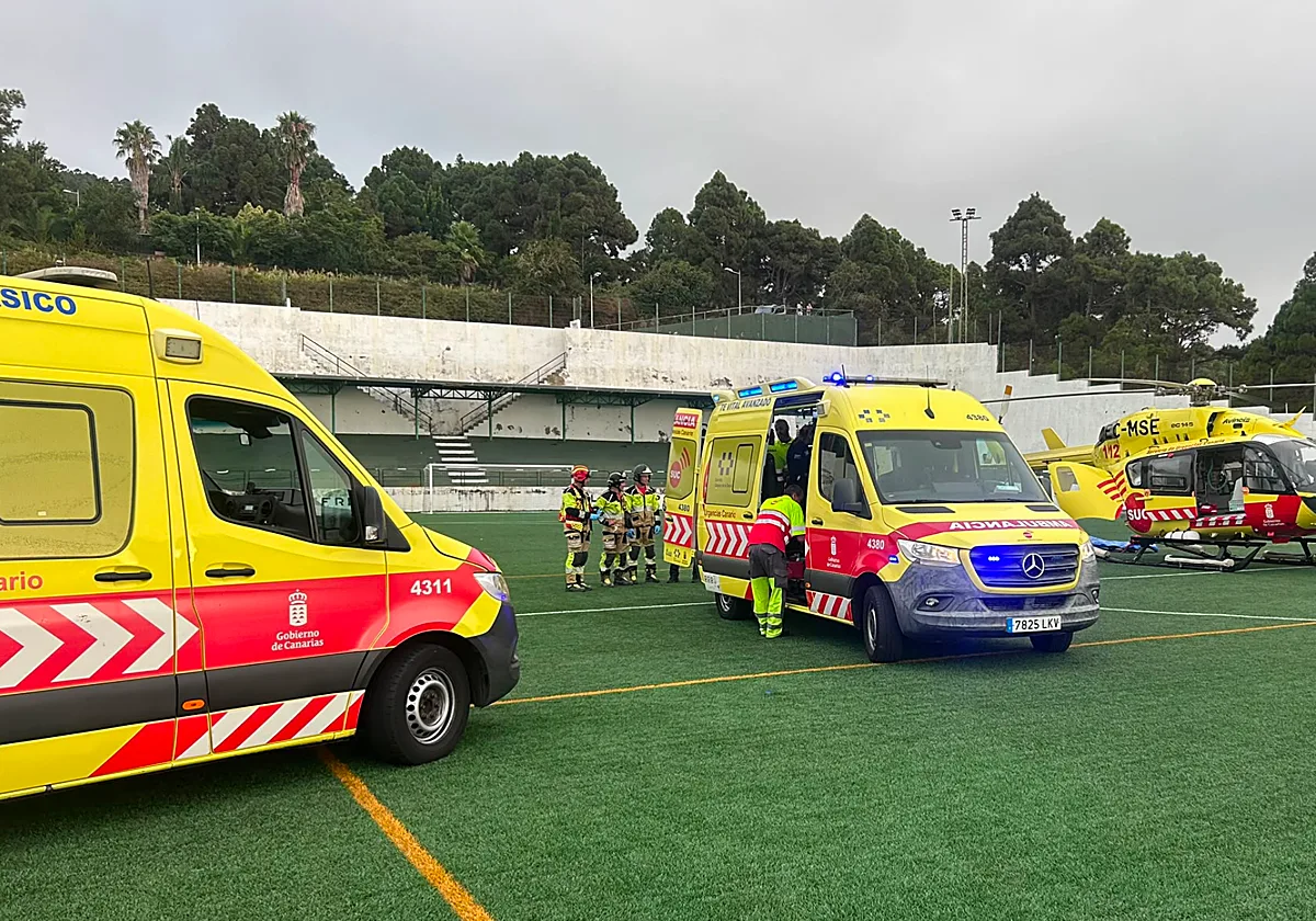 En estado crítico un motorista tras salir despedido en una colisión con un coche en Tenerife