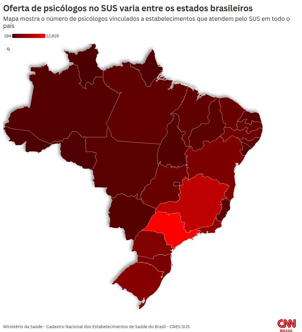 Norte e Nordeste sofrem mais com a falta de psicólogos no SUS
