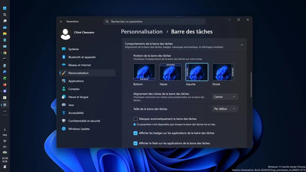La nouvelle barre des tâches de Windows 11 n’est pas encore disponible sur votre PC ? Voici comment forcer son activation