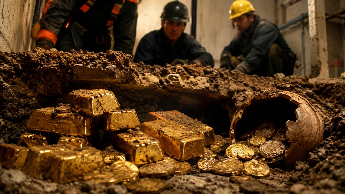 Operários encontram tesouro com moedas de ouro no valor de $ 9 milhões de euros durante reforma na Bélgica. Vão ficar ricos?