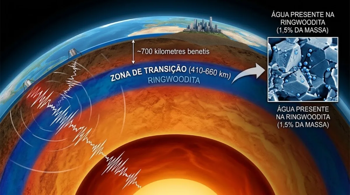 Outro Mundo: Cientistas descobriram um oceano de água preso a 700 quilômetros sob o deserto e a rocha que ele contém é inestimável