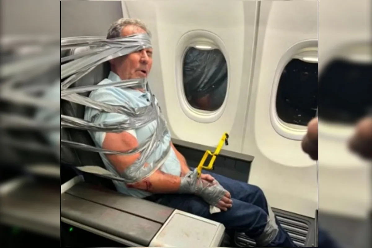 Homem amarrado a poltrona de avião durante surto: “Não me lembro de nada”